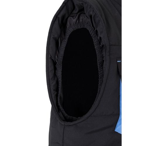 negro/azul claro VL NERGAL. Chaleco acolchado, bicolor, multibolsillos (120g/m²), en poliéster (100%)
