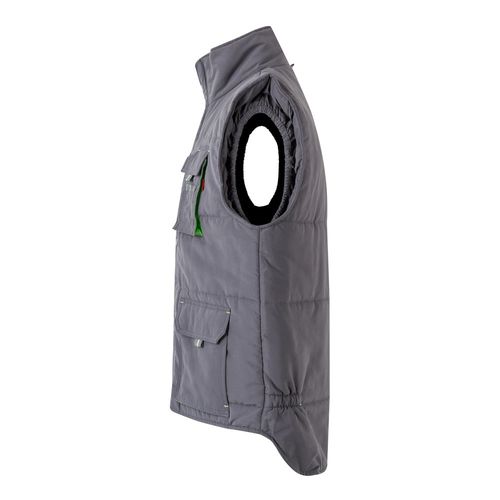 VL NERGAL. Chaleco acolchado, bicolor, multibolsillos (120g/m²), en poliéster (100%)