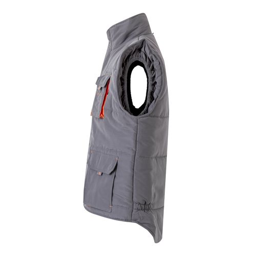 VL NERGAL. Chaleco acolchado, bicolor, multibolsillos (120g/m²), en poliéster (100%)