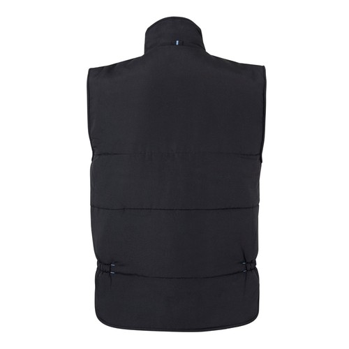negro/azul claro VL NERGAL. Chaleco acolchado, bicolor, multibolsillos (120g/m²), en poliéster (100%)