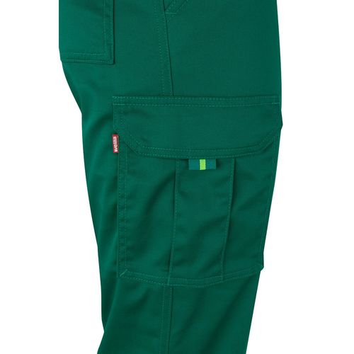 verde/amarillo VL ZEUS. Pantalón elástico multibolsillos bicolor (240 g/m²), en algodón (46 %), EME (38 %) y poliéster (16 %)