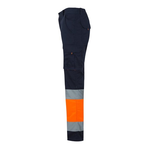VL ZEUS. Pantalón elástico multibolsillos bicolor (240 g/m²), en algodón (46 %), EME (38 %) y poliéster (16 %)