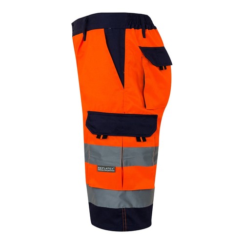 orange VL HADES. Bermudas polar bicolor (280 g/m²), en poliéster (100%)