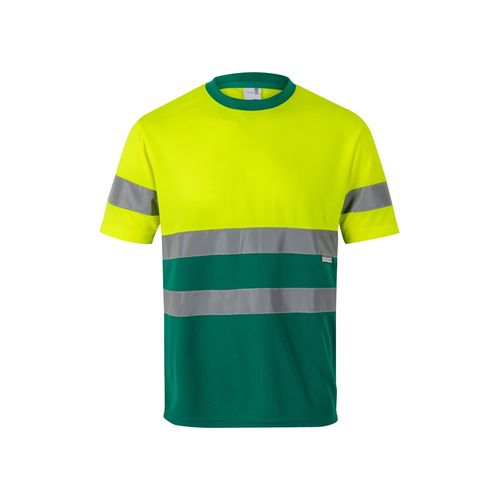 verde/amarillo VL BRAHMA. Camiseta técnica bicolor ojo de pájaro (140g/m²), en poliéster (100%)