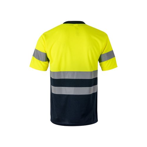 azul marino/amarillo VL BRAHMA LARGE. Camiseta técnica bicolor ojo de pájaro (140g/m²), en poliéster (100%)