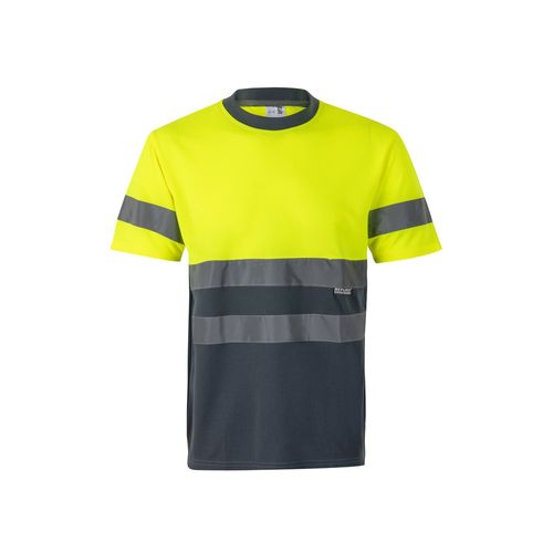 gris/amarillo VL BRAHMA LARGE. Camiseta técnica bicolor ojo de pájaro (140g/m²), en poliéster (100%)
