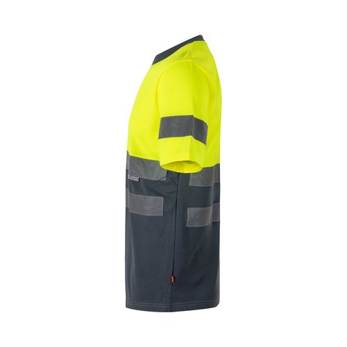 gris/amarillo VL BRAHMA LARGE. Camiseta técnica bicolor ojo de pájaro (140g/m²), en poliéster (100%)