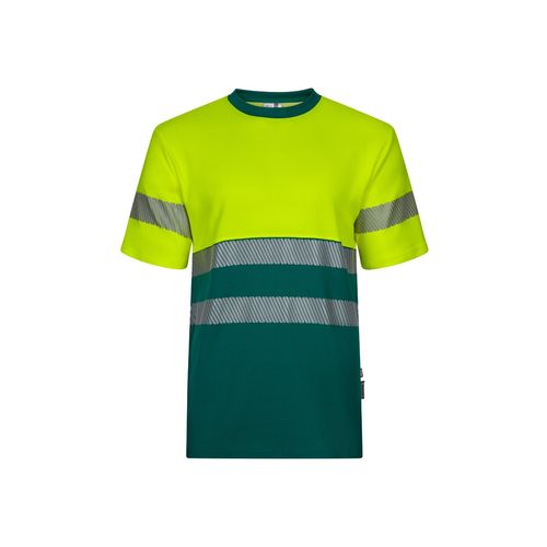 verde/amarillo VL BASTET. Camiseta de piqué bicolor (150g/m²), en algodón (55%) y poliéster (45%)