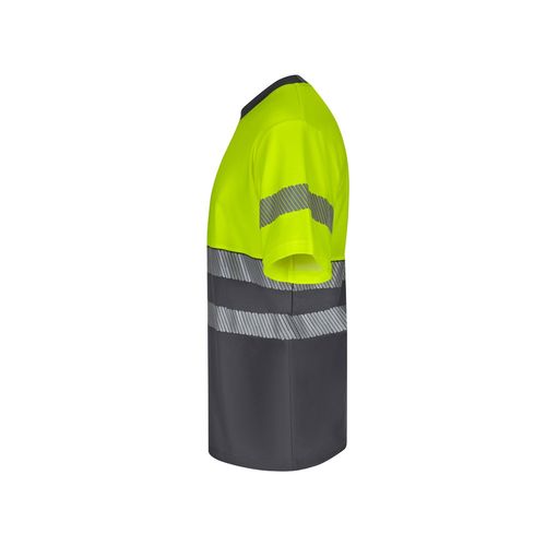 gris/amarillo VL BASTET. Camiseta de piqué bicolor (150g/m²), en algodón (55%) y poliéster (45%)