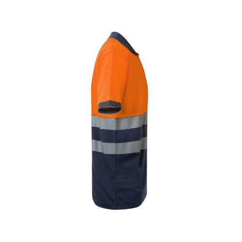 VL ACHELOUS. Polo de piqué bicolor (150g/m²) con manga corta, en algodón (55%) y poliéster (45%)