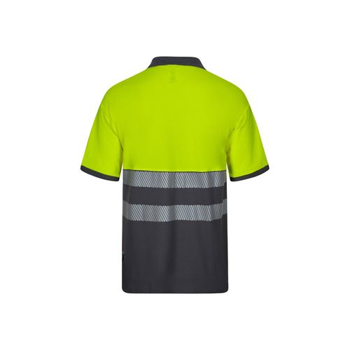 VL ACHELOUS. Polo de piqué bicolor (150g/m²) con manga corta, en algodón (55%) y poliéster (45%)