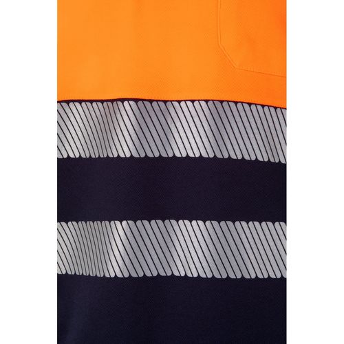 VL ACHELOUS. Polo de piqué bicolor (150g/m²) con manga corta, en algodón (55%) y poliéster (45%)