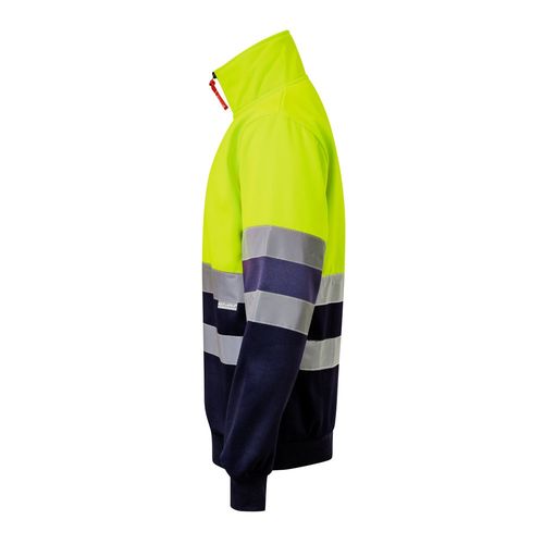 azul marino/amarillo VL THOR. Sudadera bicolor (300g/m²) en tejido polar de poliéster (100%)