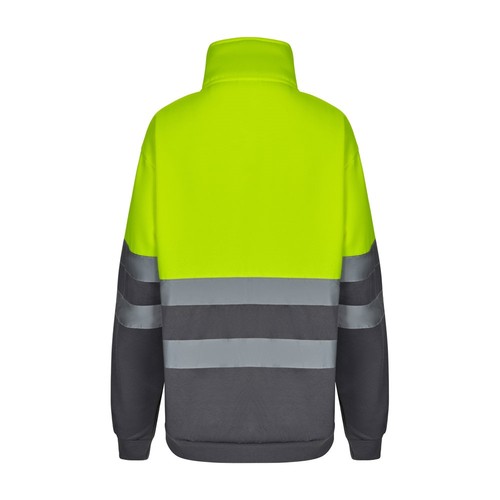 gris/amarillo VL THOR. Sudadera bicolor (300g/m²) en tejido polar de poliéster (100%)