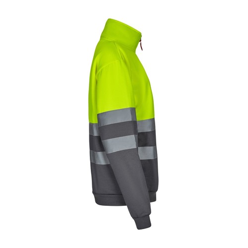 gris/amarillo VL THOR. Sudadera bicolor (300g/m²) en tejido polar de poliéster (100%)