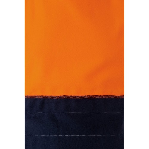 azul marino/naranja VL THOR. Sudadera bicolor (300g/m²) en tejido polar de poliéster (100%)