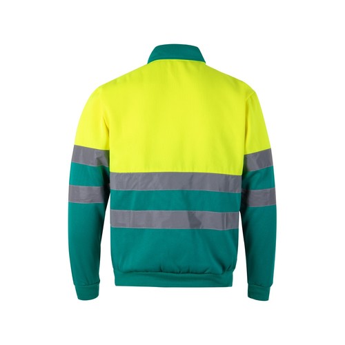 verde/amarillo VL THOR. Sudadera bicolor (300g/m²) en tejido polar de poliéster (100%)