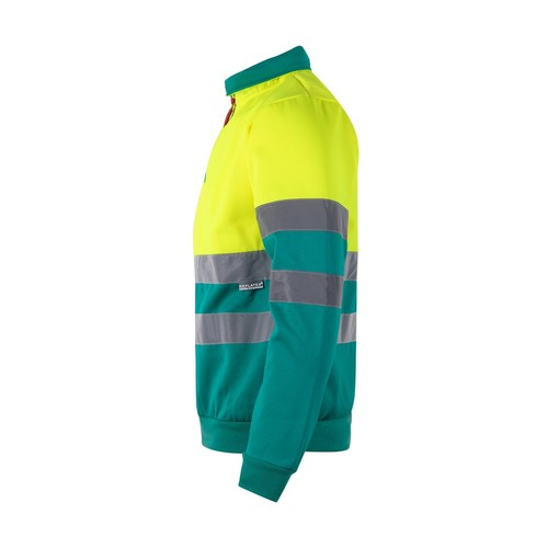 verde/amarillo VL THOR. Sudadera bicolor (300g/m²) en tejido polar de poliéster (100%)