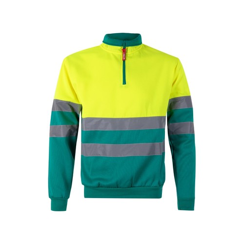 verde/amarillo VL THOR. Sudadera bicolor (300g/m²) en tejido polar de poliéster (100%)