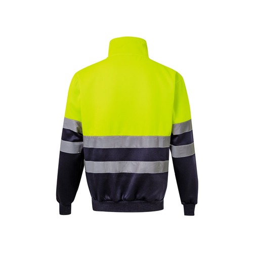 azul marino/amarillo VL THOR. Sudadera bicolor (300g/m²) en tejido polar de poliéster (100%)