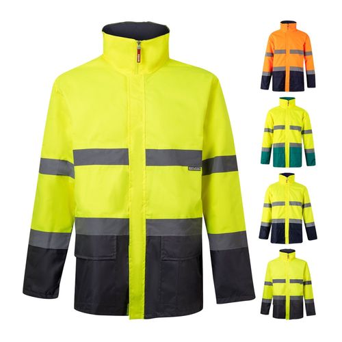 azul marino/amarillo VL THEMIS. Parka bicolor (190g/m²), en poliéster (100%), con revestimiento de PU
