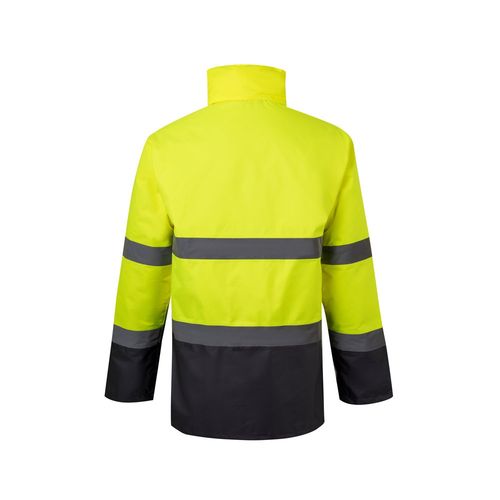 gris/amarillo VL THEMIS. Parka bicolor (190g/m²), en poliéster (100%), con revestimiento de PU