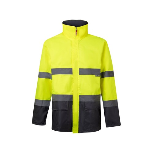gris/amarillo VL THEMIS. Parka bicolor (190g/m²), en poliéster (100%), con revestimiento de PU