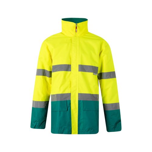 verde/amarillo VL THEMIS LARGE. Parka bicolor (190g/m²), en poliéster (100%), con revestimiento de PU