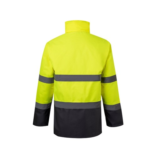 gris/amarillo VL THEMIS LARGE. Parka bicolor (190g/m²), en poliéster (100%), con revestimiento de PU