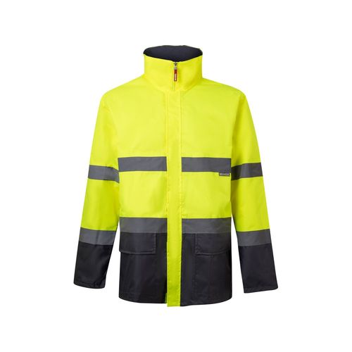 gris/amarillo VL THEMIS LARGE. Parka bicolor (190g/m²), en poliéster (100%), con revestimiento de PU