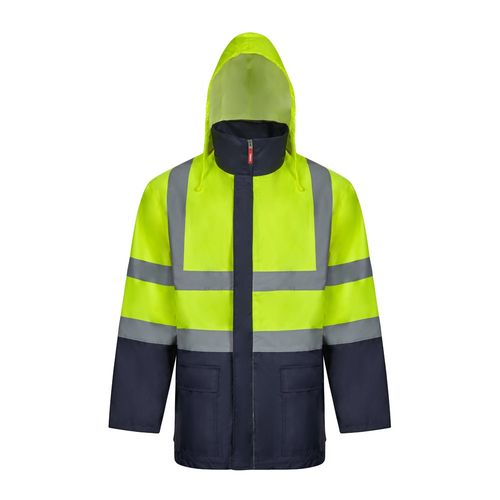 azul marino/amarillo VL JUNO. Parka 4 en 1 bicolor (180g/m²), en poliéster (100%) con revestimiento de PU