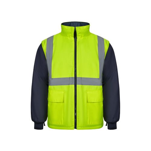 azul marino/amarillo VL JUNO. Parka 4 en 1 bicolor (180g/m²), en poliéster (100%) con revestimiento de PU