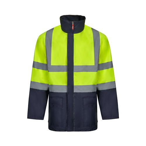 azul marino/amarillo VL JUNO. Parka 4 en 1 bicolor (180g/m²), en poliéster (100%) con revestimiento de PU