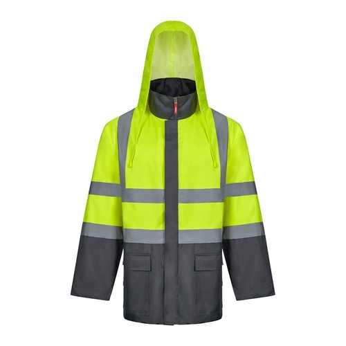 gris/amarillo VL JUNO. Parka 4 en 1 bicolor (180g/m²), en poliéster (100%) con revestimiento de PU