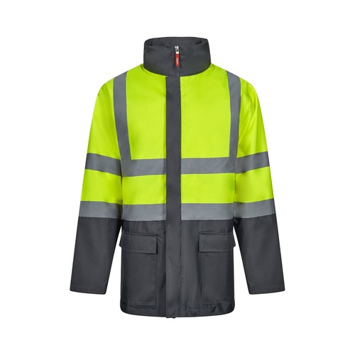 gris/amarillo VL JUNO. Parka 4 en 1 bicolor (180g/m²), en poliéster (100%) con revestimiento de PU