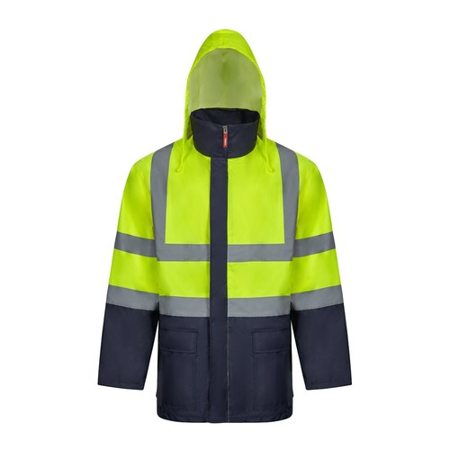 azul marino/amarillo VL JUNO. Parka 4 en 1 bicolor (180g/m²), en poliéster (100%) con revestimiento de PU