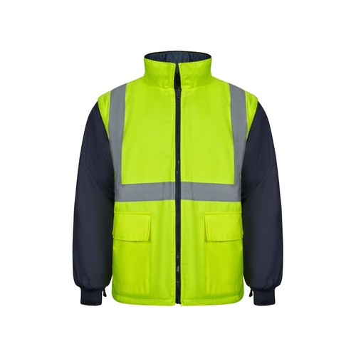 azul marino/amarillo VL JUNO. Parka 4 en 1 bicolor (180g/m²), en poliéster (100%) con revestimiento de PU