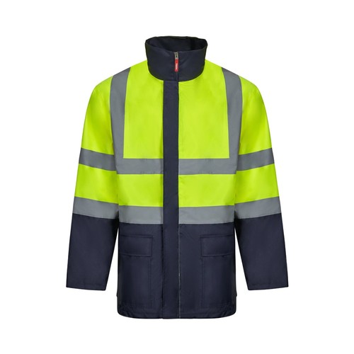 azul marino/amarillo VL JUNO. Parka 4 en 1 bicolor (180g/m²), en poliéster (100%) con revestimiento de PU