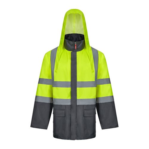 gris/amarillo VL JUNO. Parka 4 en 1 bicolor (180g/m²), en poliéster (100%) con revestimiento de PU