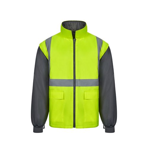 gris/amarillo VL JUNO. Parka 4 en 1 bicolor (180g/m²), en poliéster (100%) con revestimiento de PU