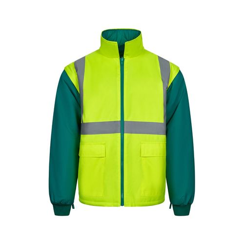 verde/amarillo VL JUNO LARGE. Parka 4 en 1 bicolor (180g/m²), en poliéster (100%) con revestimiento de PU