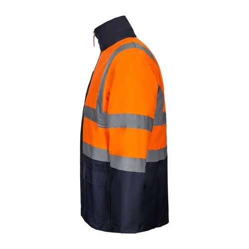 azul marino/naranja VL JUNO LARGE. Parka 4 en 1 bicolor (180g/m²), en poliéster (100%) con revestimiento de PU