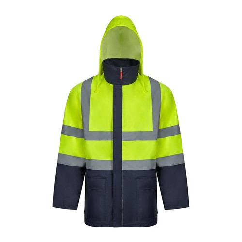 azul marino/amarillo VL JUNO LARGE. Parka 4 en 1 bicolor (180g/m²), en poliéster (100%) con revestimiento de PU