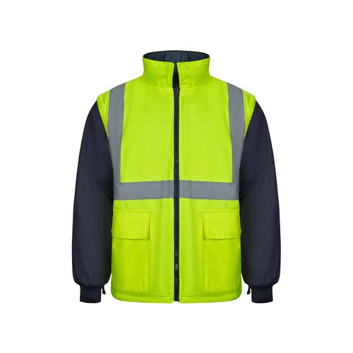 azul marino/amarillo VL JUNO LARGE. Parka 4 en 1 bicolor (180g/m²), en poliéster (100%) con revestimiento de PU