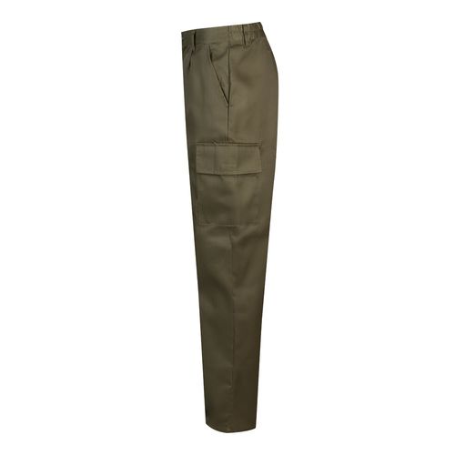 VL AINE. Pantalón multibolsillos de sarga (190g/m²), en algodón (20%) y poliéster (80%)