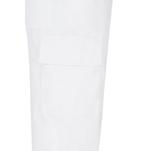 white VL AINE. Pantalón multibolsillos de sarga (190g/m²), en algodón (20%) y poliéster (80%)