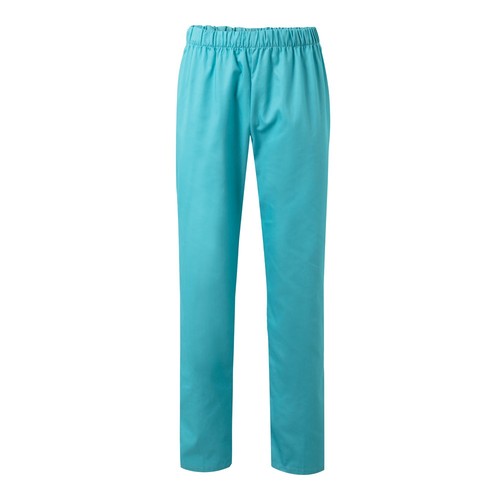 turquesa VL APHRODITE. Pantalón de sarga (190g/m²), en algodón (35%) y poliéster (65%)