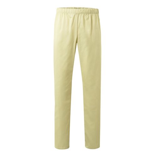 amarillo pastel VL APHRODITE. Pantalón de sarga (190g/m²), en algodón (35%) y poliéster (65%)