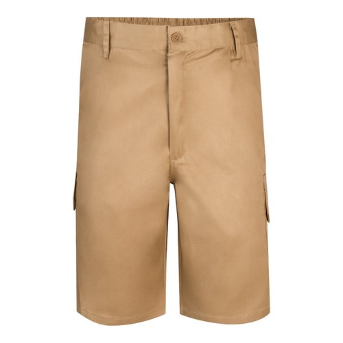 natural VL CHIONE. Bermudas en sarga multibolsillos (200g/m²), en algodón (35%) y poliéster (65%)