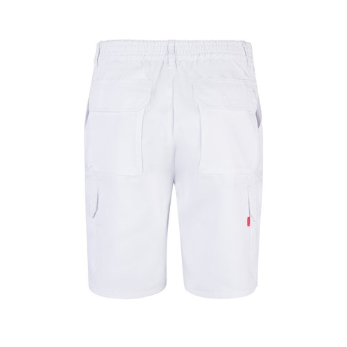 white VL CHIONE. Bermudas en sarga multibolsillos (200g/m²), en algodón (35%) y poliéster (65%)